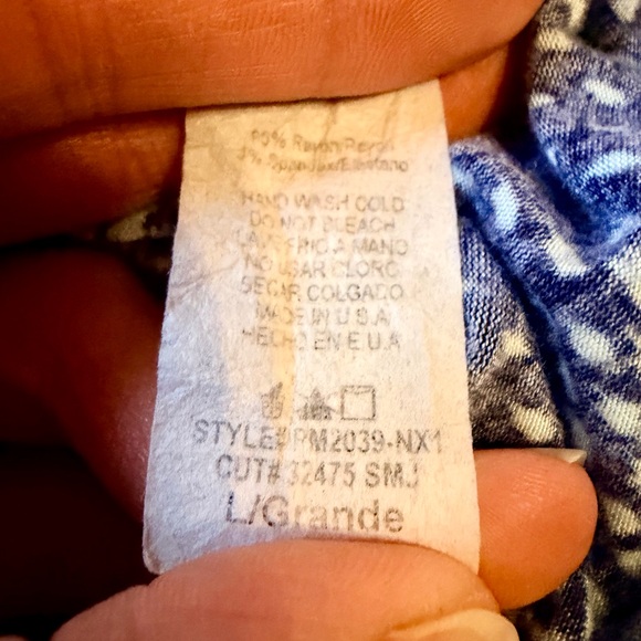 Papermoon for Stitch Fix Navy and Cream Geometric Patterned Maxi Dress Large - Picture 8 of 8